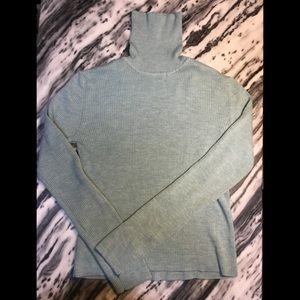 100% Italian Merino Wool/Blue turtle neck/L